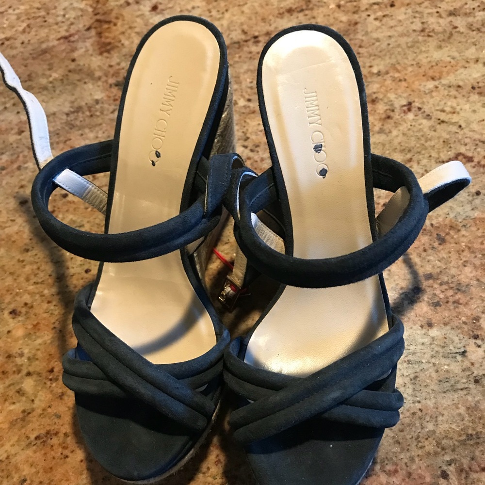 NEW Jimmy Choo suede grey platforms!